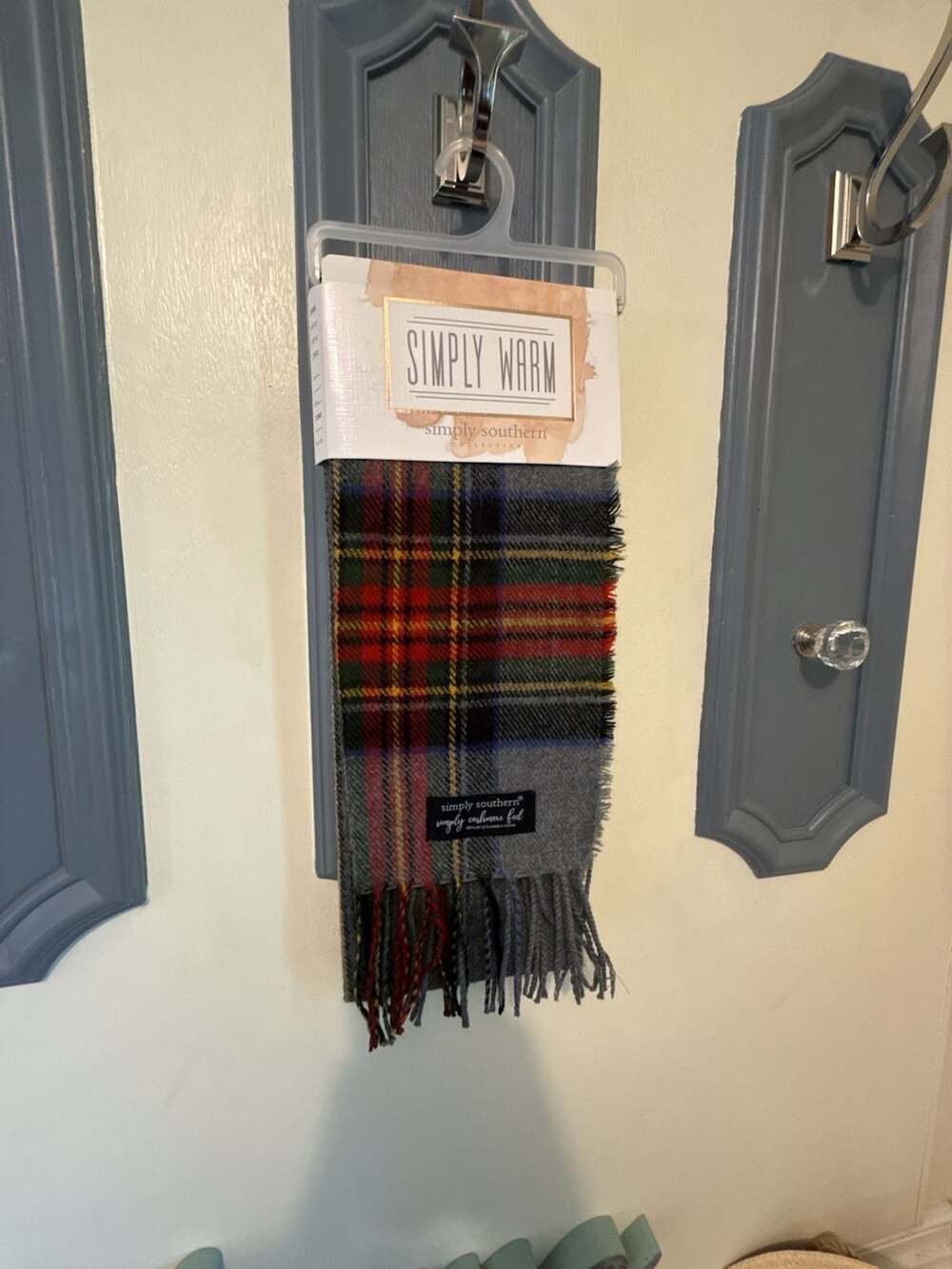 Simply Southern Simply Warm Collection Tartan Plaid Fringed Scarf